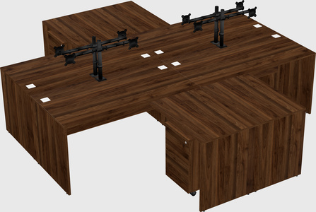 Quad l-shaped office desks
