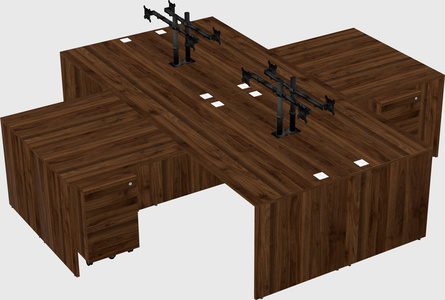 Quad l-shaped office desks