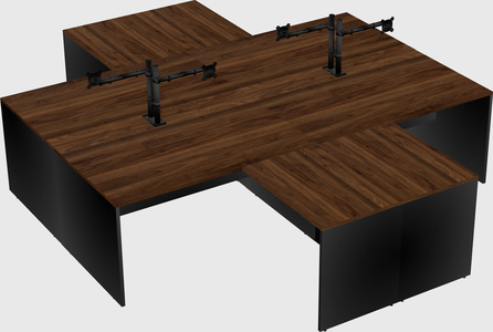 Quad l-shaped office desks