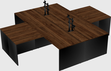 Quad l-shaped office desks