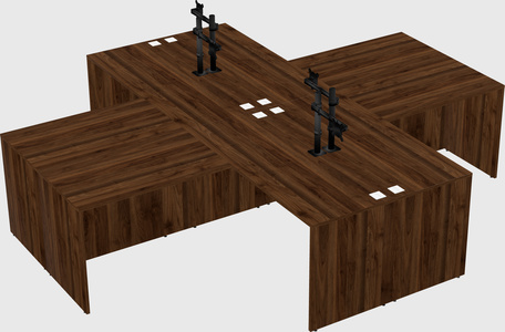 Quad l-shaped office desks
