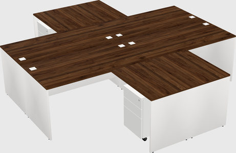 Quad l-shaped office desks