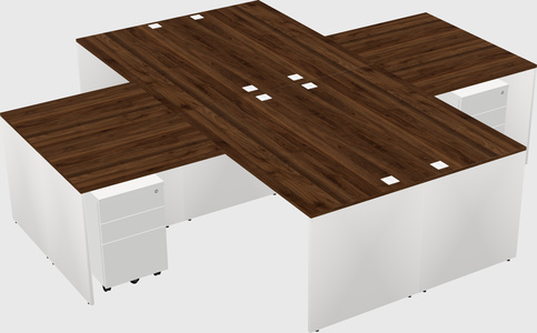 Quad l-shaped office desks