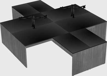 Quad l-shaped office desks