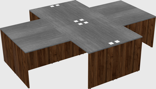 Quad l-shaped office desks