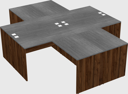 Quad l-shaped office desks