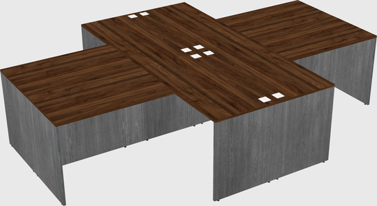 Quad l-shaped office desks