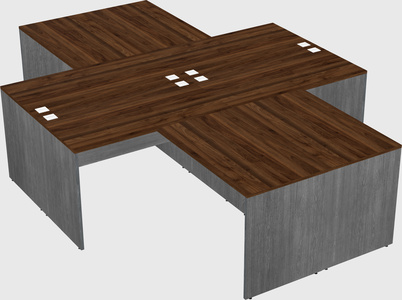 Quad l-shaped office desks