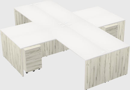 Quad l-shaped office desks