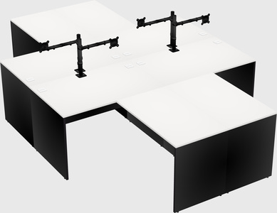 Quad l-shaped office desks
