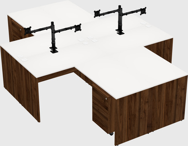 Quad l-shaped office desks