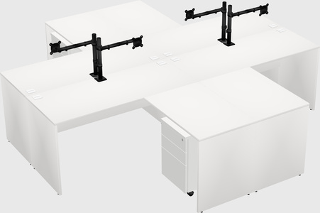 Quad l-shaped office desks