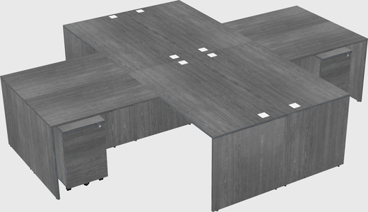 Quad l-shaped office desks