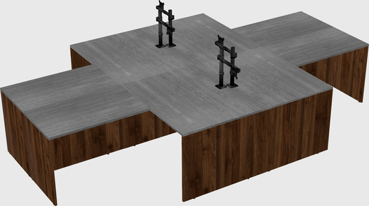 Quad l-shaped office desks