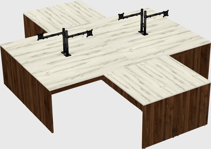 Quad l-shaped office desks