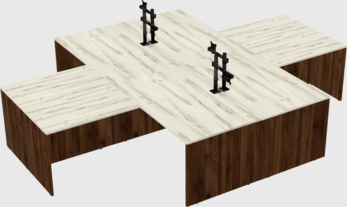 Quad l-shaped office desks