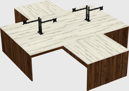 Quad l-shaped office desks