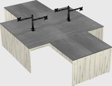 Quad l-shaped office desks