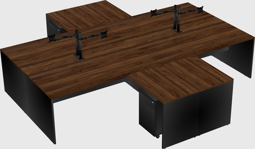 Quad l-shaped office desks