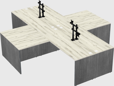 Quad l-shaped office desks
