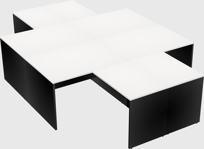 Quad l-shaped office desks