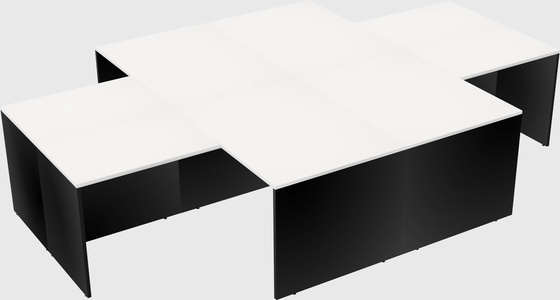 Quad l-shaped office desks