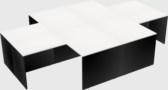 Quad l-shaped office desks