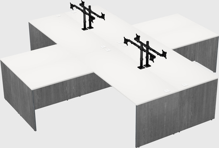 Bureaux de bureau quadruples en forme de l