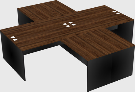 Quad l-shaped office desks