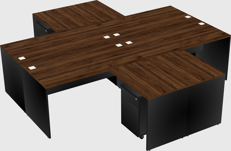 Quad l-shaped office desks