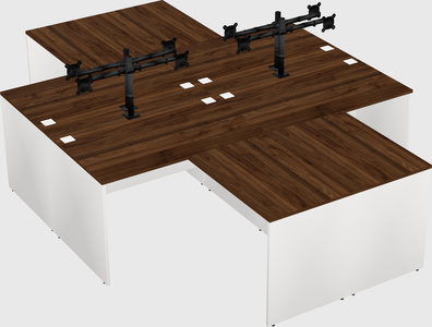 Quad l-shaped office desks