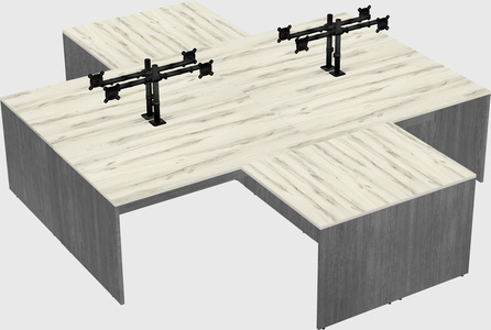 Quad l-shaped office desks