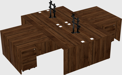 Quad l-shaped office desks