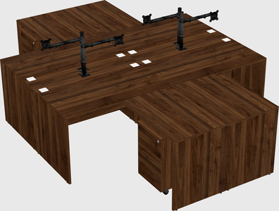 Quad l-shaped office desks