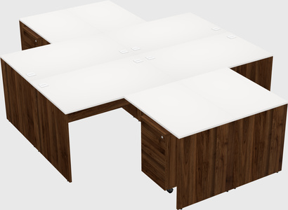 Quad l-shaped office desks
