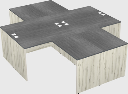 Quad l-shaped office desks
