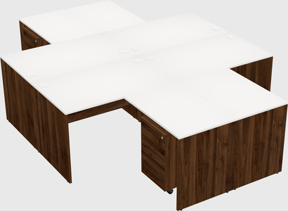 Quad l-shaped office desks