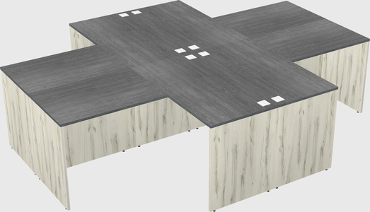 Quad l-shaped office desks