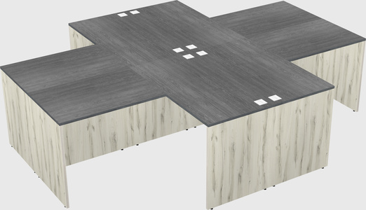 Quad l-shaped office desks