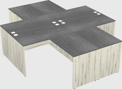 Quad l-shaped office desks