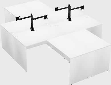 Quad l-shaped office desks