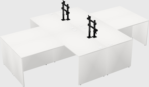 Quad l-shaped office desks
