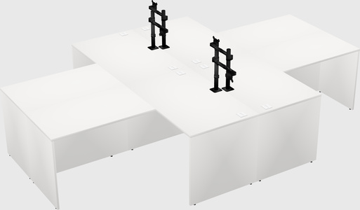 Quad l-shaped office desks