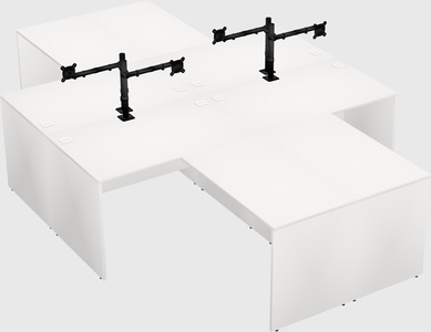 Quad l-shaped office desks