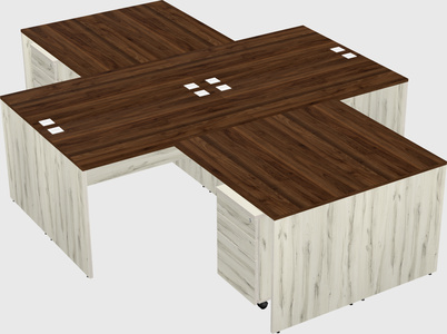 Quad l-shaped office desks