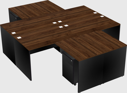 Quad l-shaped office desks