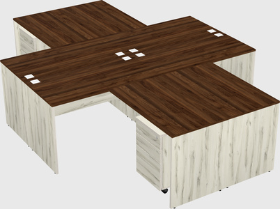 Quad l-shaped office desks