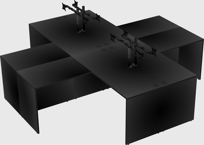 Quad l-shaped office desks