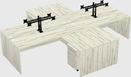 Quad l-shaped office desks
