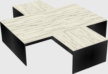 Quad l-shaped office desks